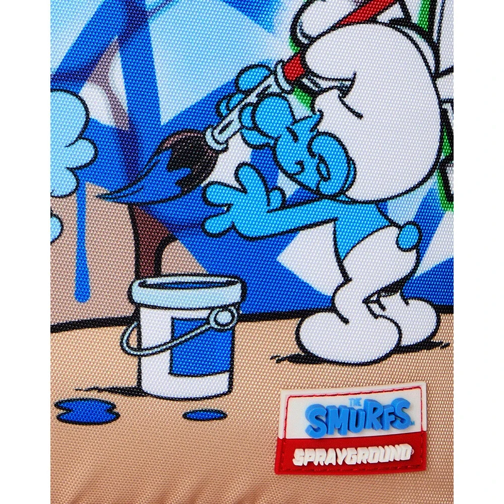 Sprayground Smurfs Big Mural Backpack Unisex Blue Graphic Shoulder Strap SPR379
